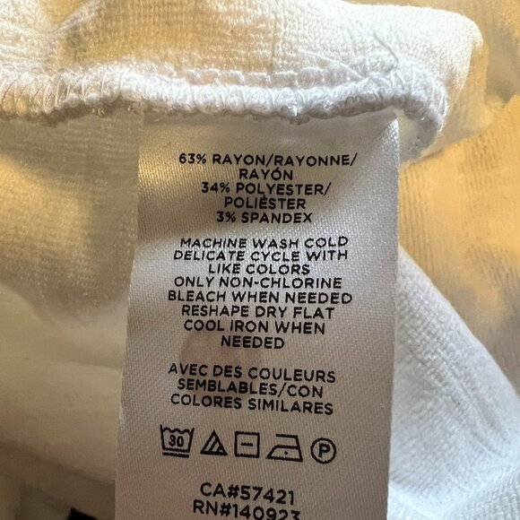 Loft White Embossed Heavyweight Blouse w/Balloon Sleeves - Medium - Picture 5 of 5